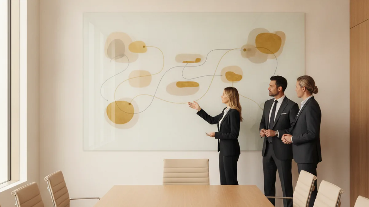 Executive team reviewing an AI adoption roadmap