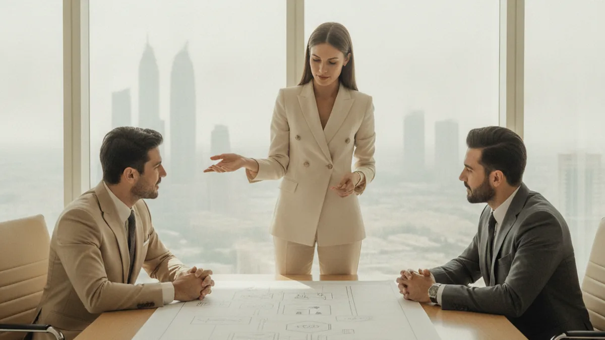 AI automation consultant in Dubai leading a process strategy session